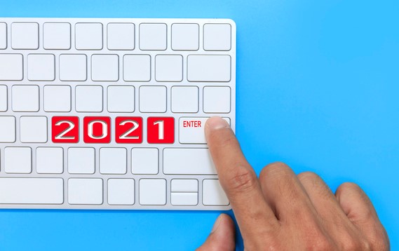 2021 New Years Declaration with keyboard